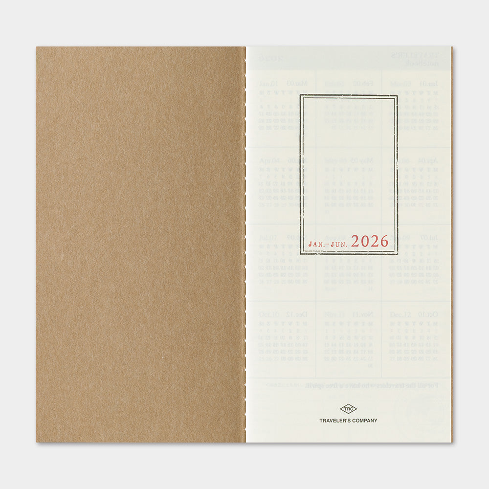 TRAVELER'S 2026 Regular Size Diary Insert - Weekly Vertical