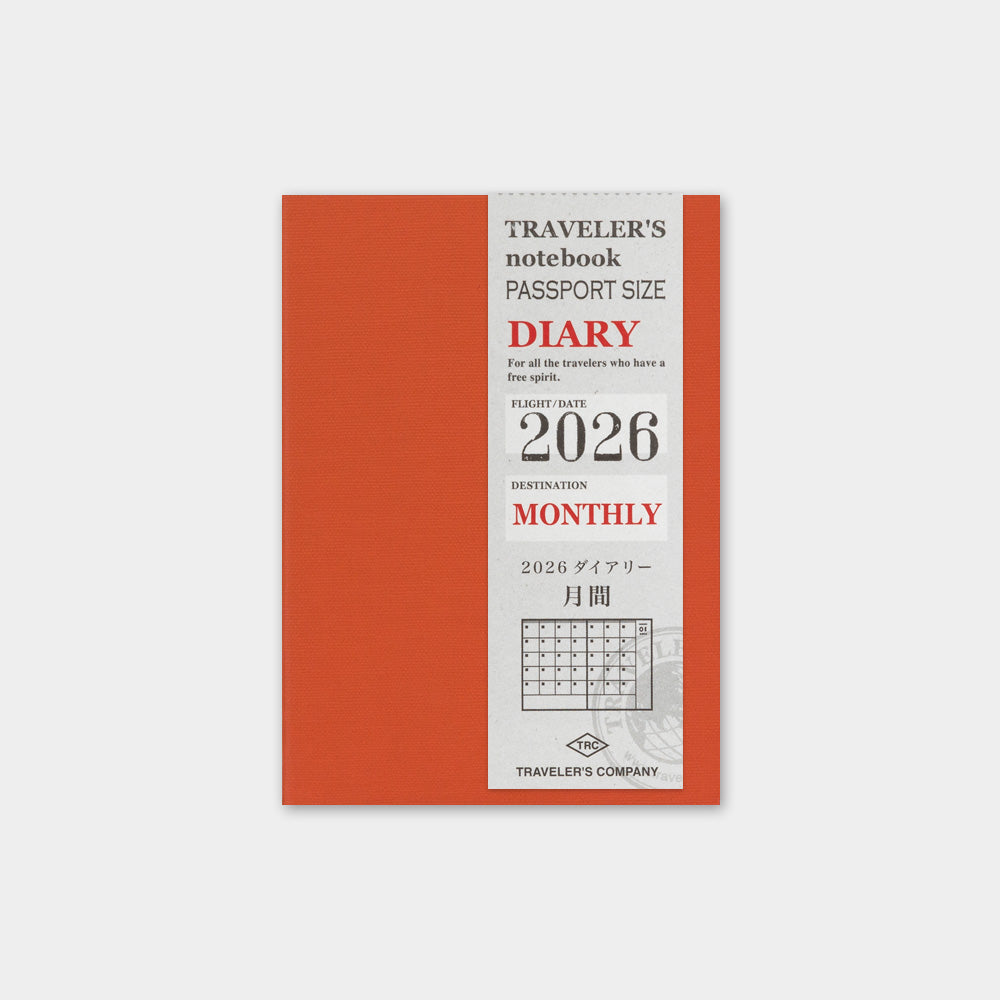 TRAVELER'S 2026 Passport Size Diary Insert - Monthly