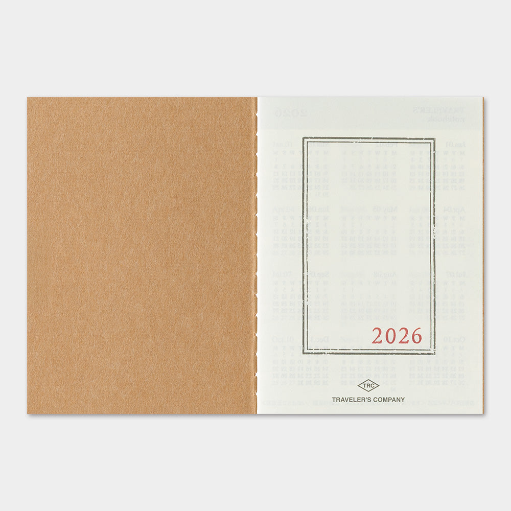 TRAVELER'S 2026 Passport Size Diary Insert - Monthly