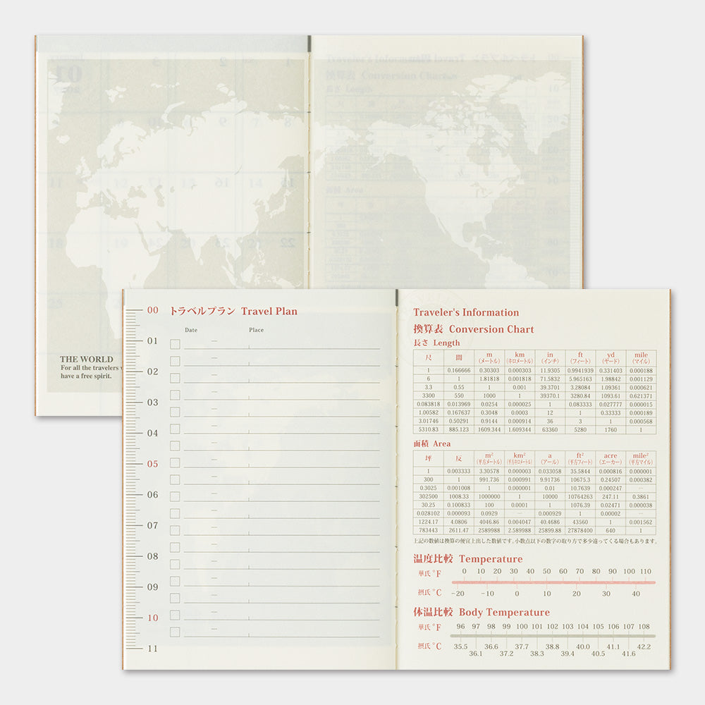 TRAVELER'S 2026 Passport Size Diary Insert - Monthly