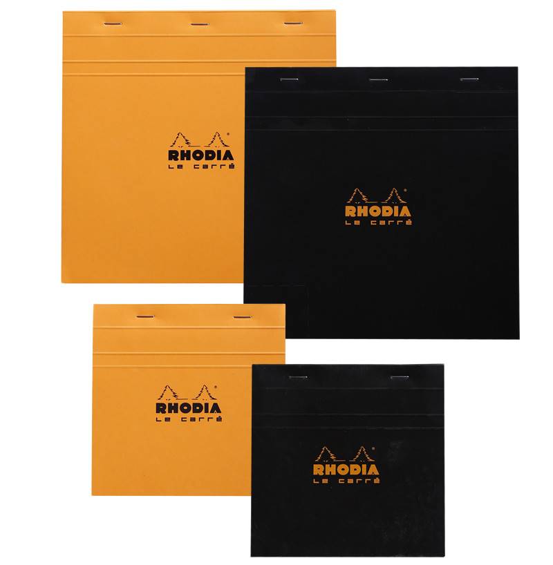 Rhodia #148 Le Carre Square Top Staplebound Graph Notepad (5 3/4 X 5 3/4) - Orange