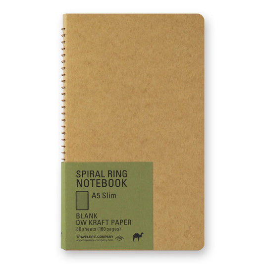 Traveler's Company Spiral Ring Notebook - Blank DW Kraft Paper (A5 Slim)