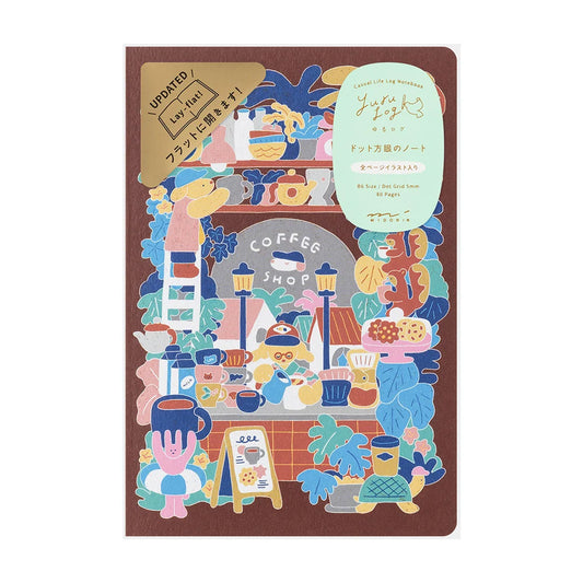 Midori B6 Yuru Log Notebook - Coffee Shop