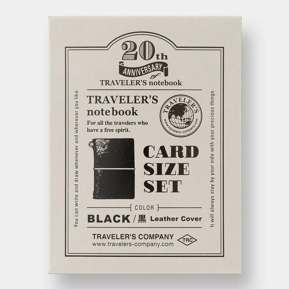 TRAVELER'S Notebook 20th Anniversary Card Size Starter Kit - Black
