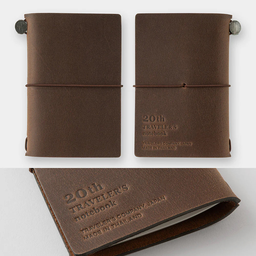 TRAVELER'S Notebook 20th Anniversary Card Size Starter Kit - Brown