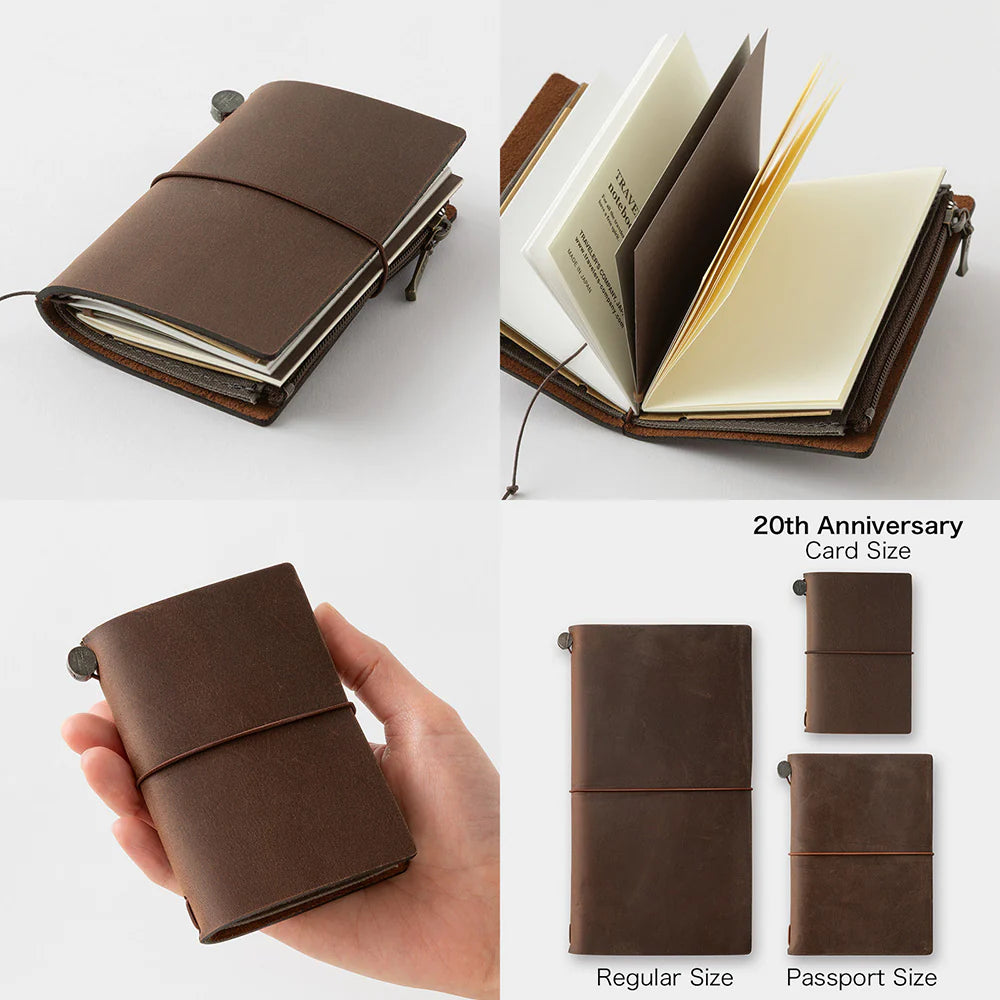 TRAVELER'S Notebook 20th Anniversary Card Size Starter Kit - Brown