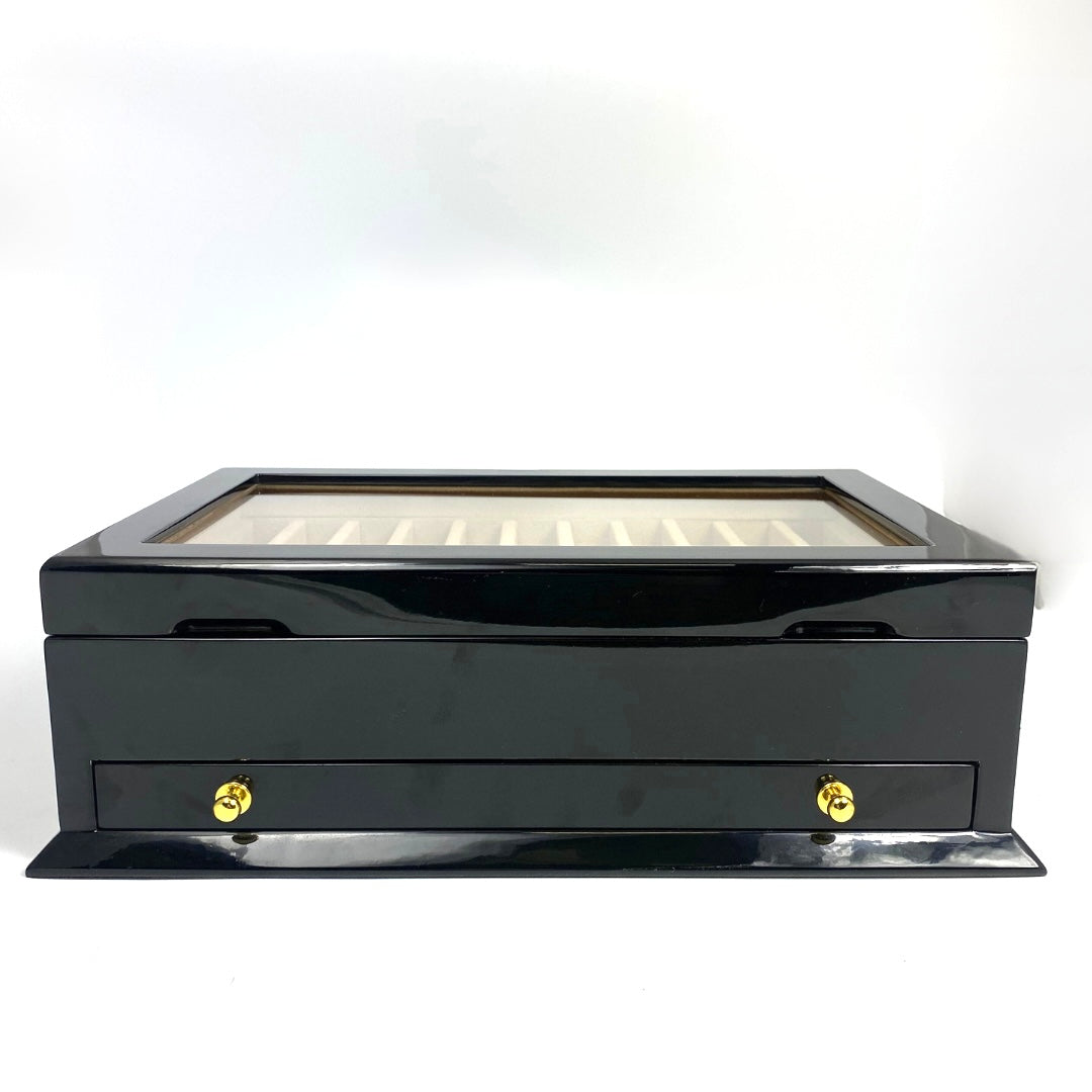 22 Lacquered Pen Box - Ebony Black