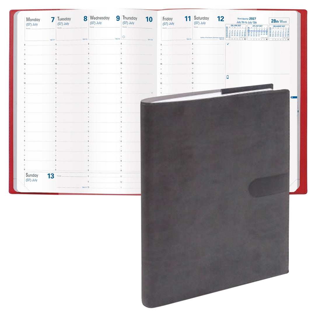 Quo Vadis 2027 President 13 Months Weekly Planner - Texas Black
