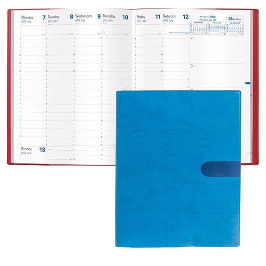Quo Vadis 2026 President 13 Months Weekly Planner - Texas Blue