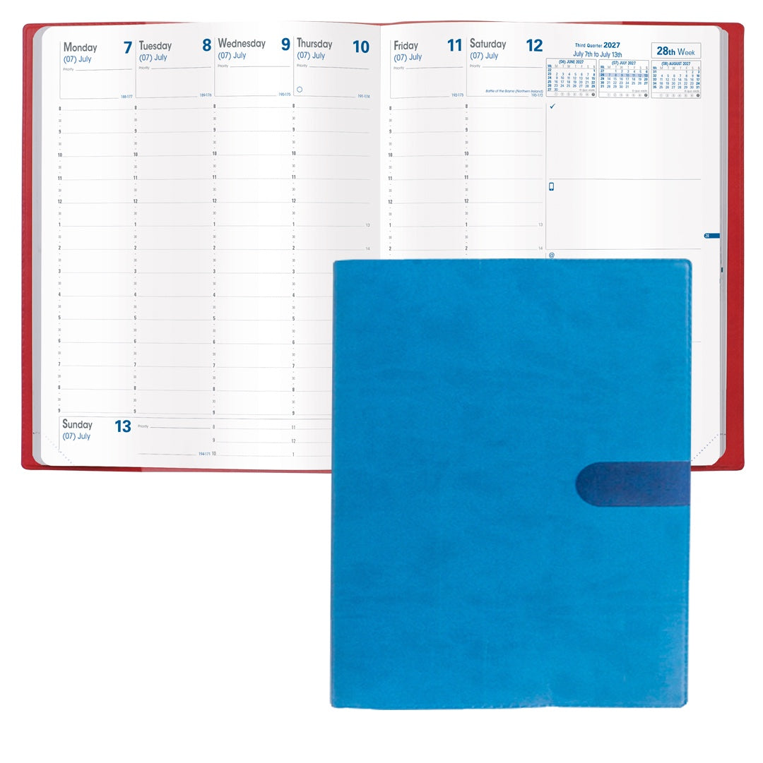 Quo Vadis 2027 President 13 Months Weekly Planner - Texas Blue