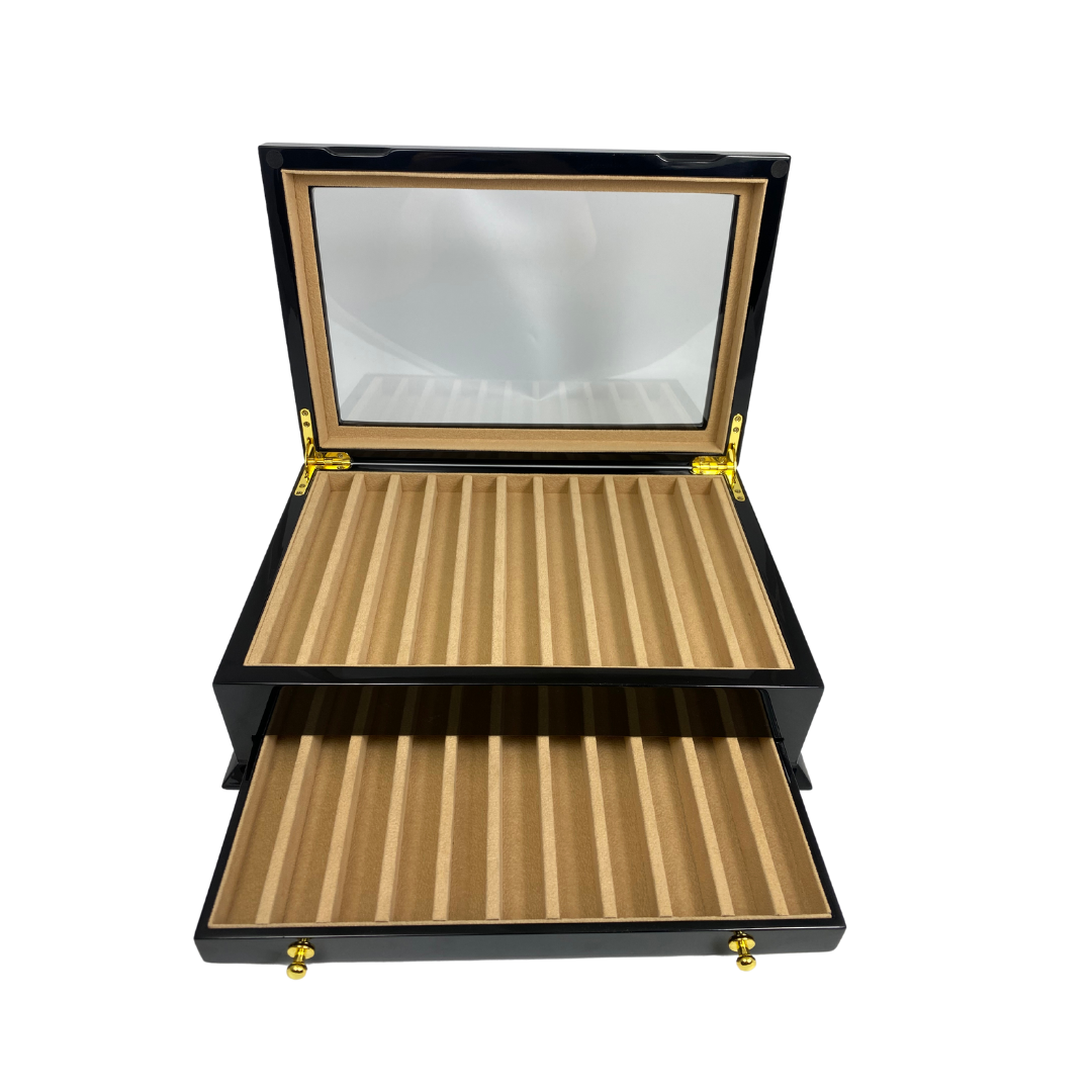 22 Lacquered Pen Box - Ebony Black
