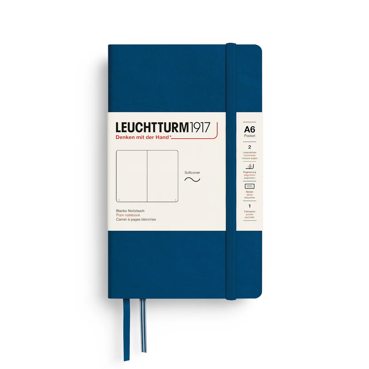 Leuchtturm1917 A6 Pocket Softcover Plain Notebook - Indigo