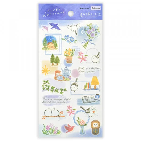 NB Deco Time Stickers - Long-Tailed Tit (2 Sheets)