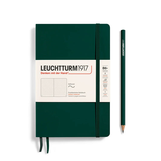 Leuchtturm1917 B6+ Paperback Softcover Dotted Notebook - Forest Green