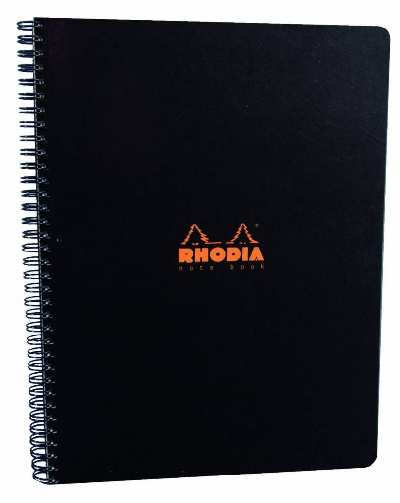 Rhodia #19 Wirebound A4+ Lined with Margin Notebook - Black