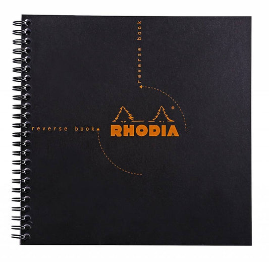 Rhodia Reverse Wirebound Dot Grid Notebook  - Black