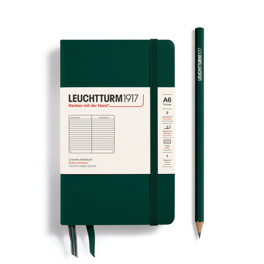 Leuchtturm1917 A6 Pocket Hardcover Ruled Notebook - Forest Green
