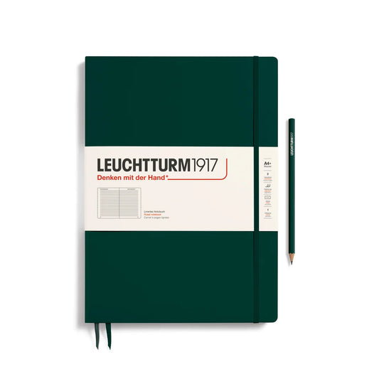 Leuchtturm1917 Master Slim A4+ Hardcover Ruled Notebook - Forest Green