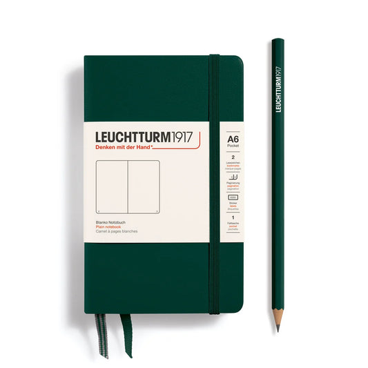 Leuchtturm1917 A6 Pocket Hardcover Plain Notebook - Forest Green