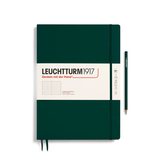 Leuchtturm1917 Master Slim A4+ Hardcover Dotted Notebook - Forest Green