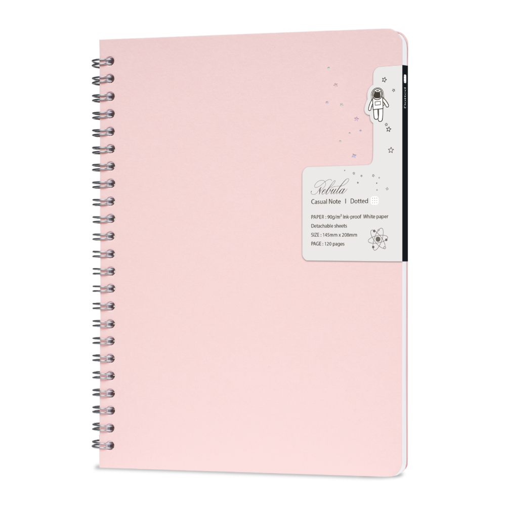 Colorverse Nebula A5 Casual Notebook - Baby Pink Plain