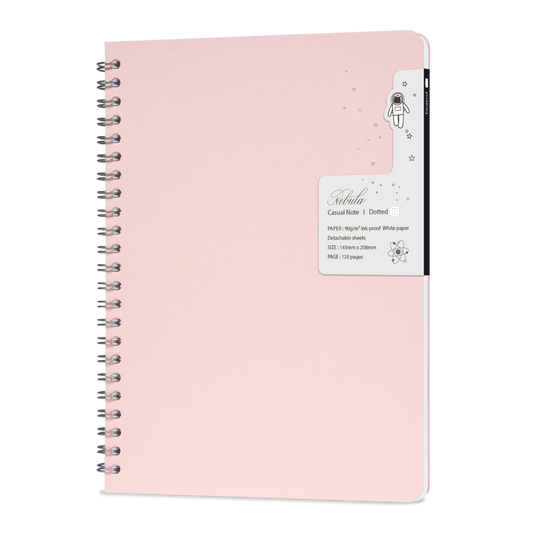 Colorverse Nebula A5 Casual Notebook - Baby Pink Plain