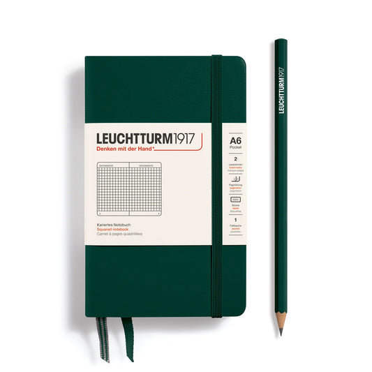 Leuchtturm1917 A6 Pocket Hardcover Squared Notebook - Forest Green