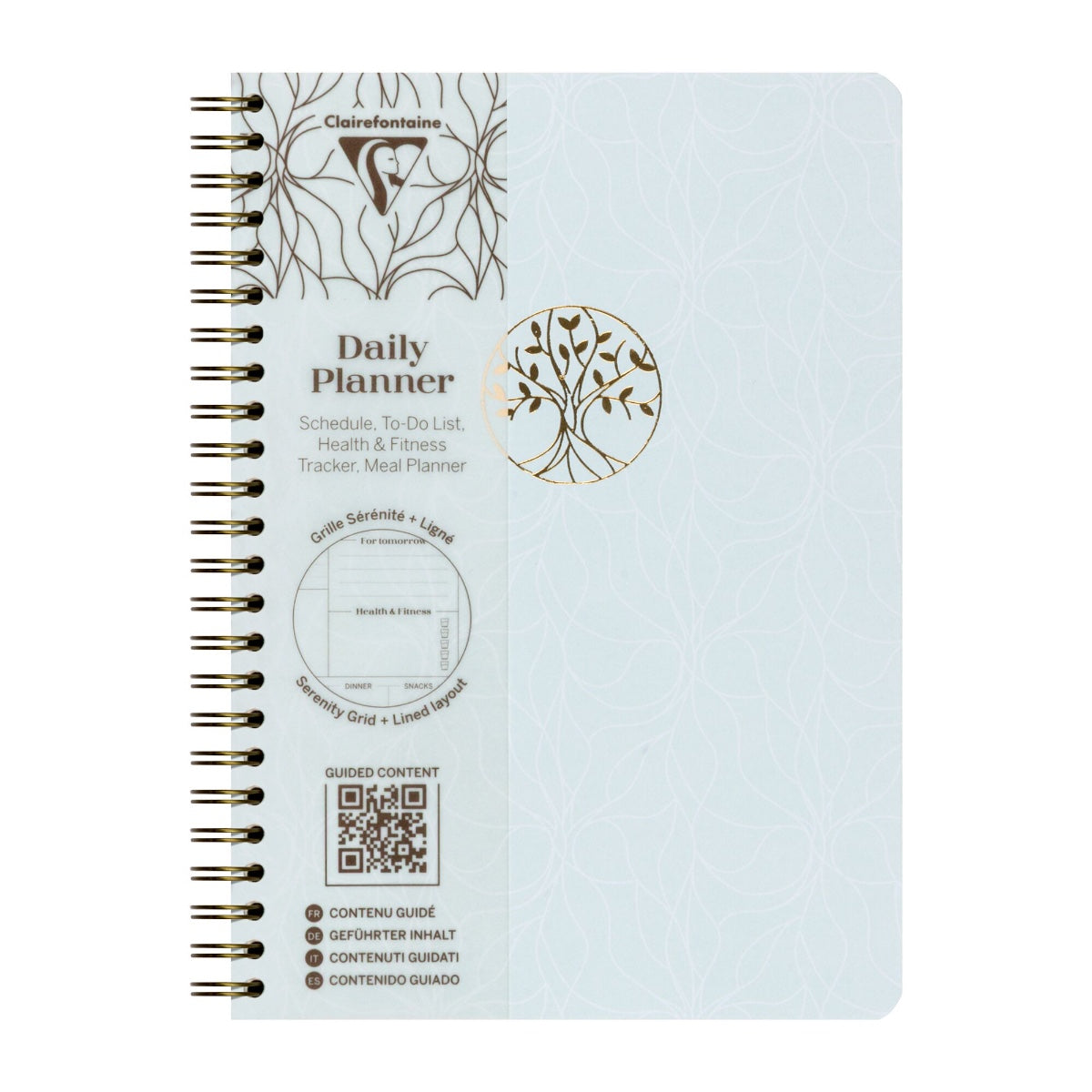 Clairefontaine 2027 A5 Wirebound Inspire Daily Planner - Inspire Celadon