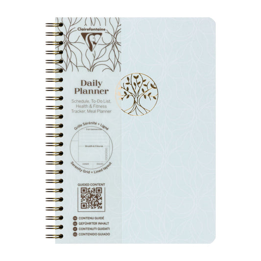 Clairefontaine 2027 A5 Wirebound Inspire Daily Planner - Inspire Celadon