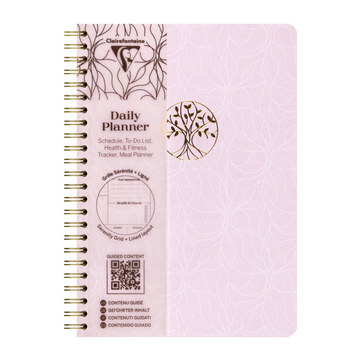 Clairefontaine 2027 A5 Wirebound Inspire Daily Planner - Inspire Rose