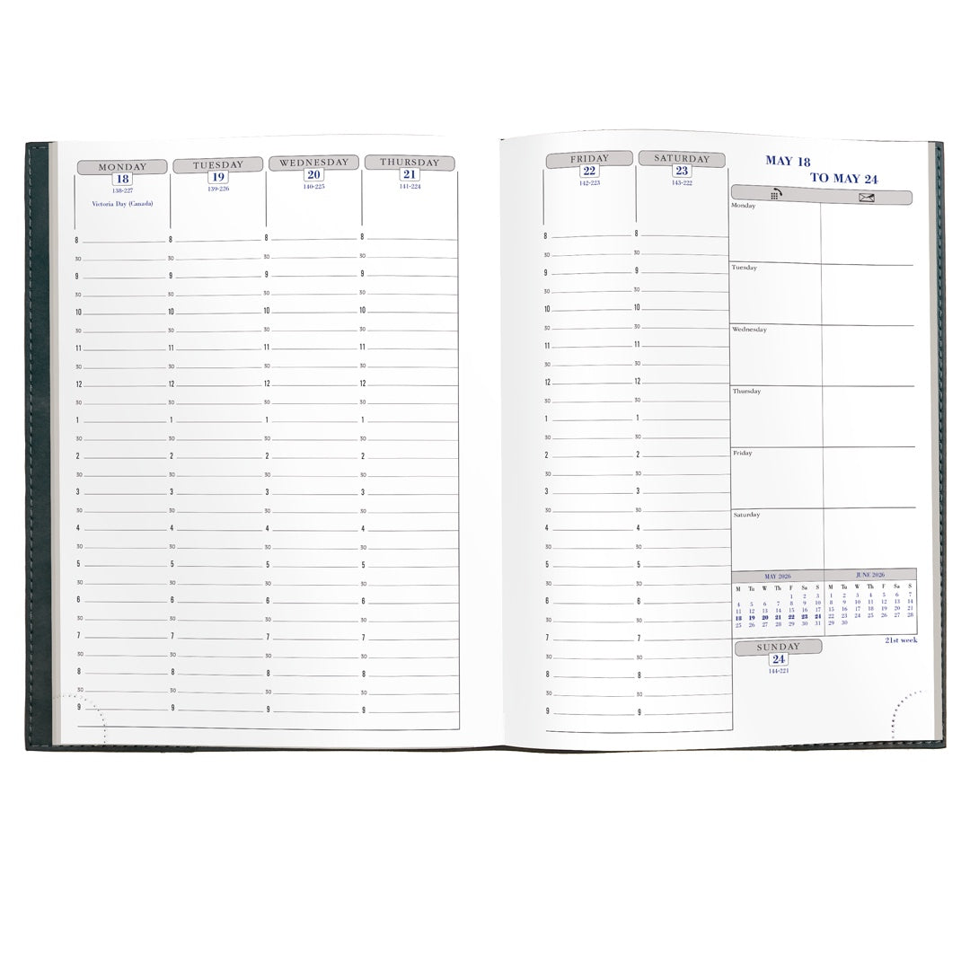 Quo Vadis 2026 Visual Weekly Planner - Texas Black