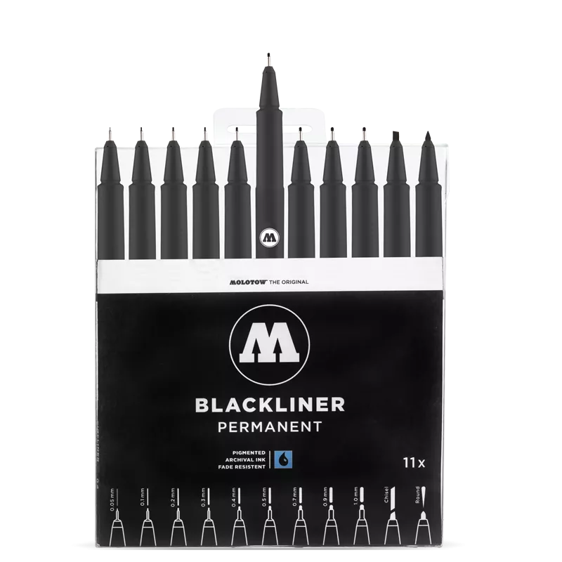 Molotow Permanent Blackliner Complete Set (Set of 11)