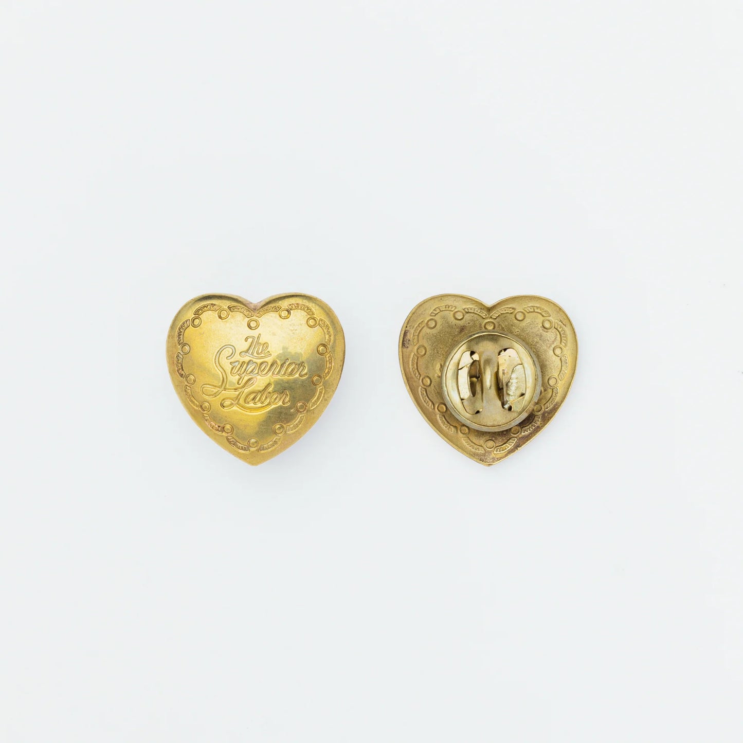 The Superior Labor Brass Heart Pin - D
