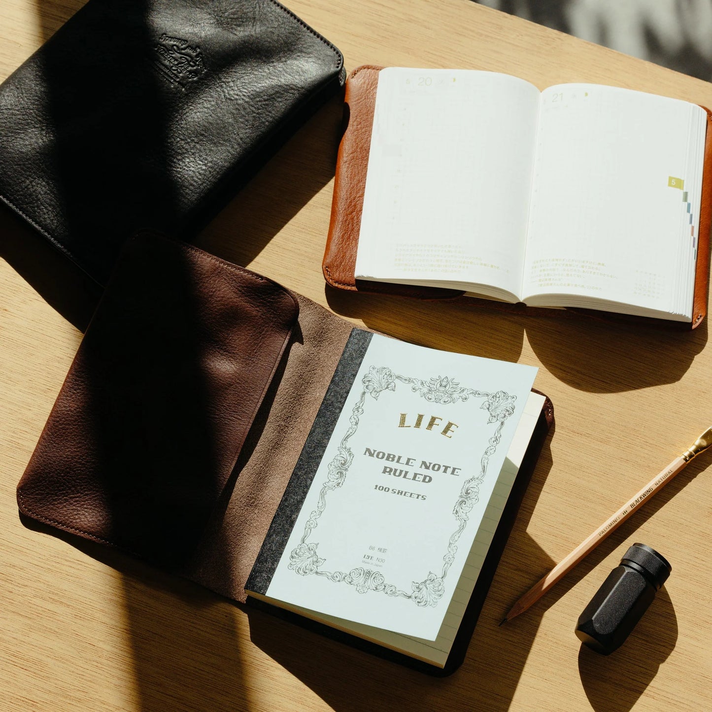 The Superior Labor A5 Oil Leather Notebook Cover - Light Brown