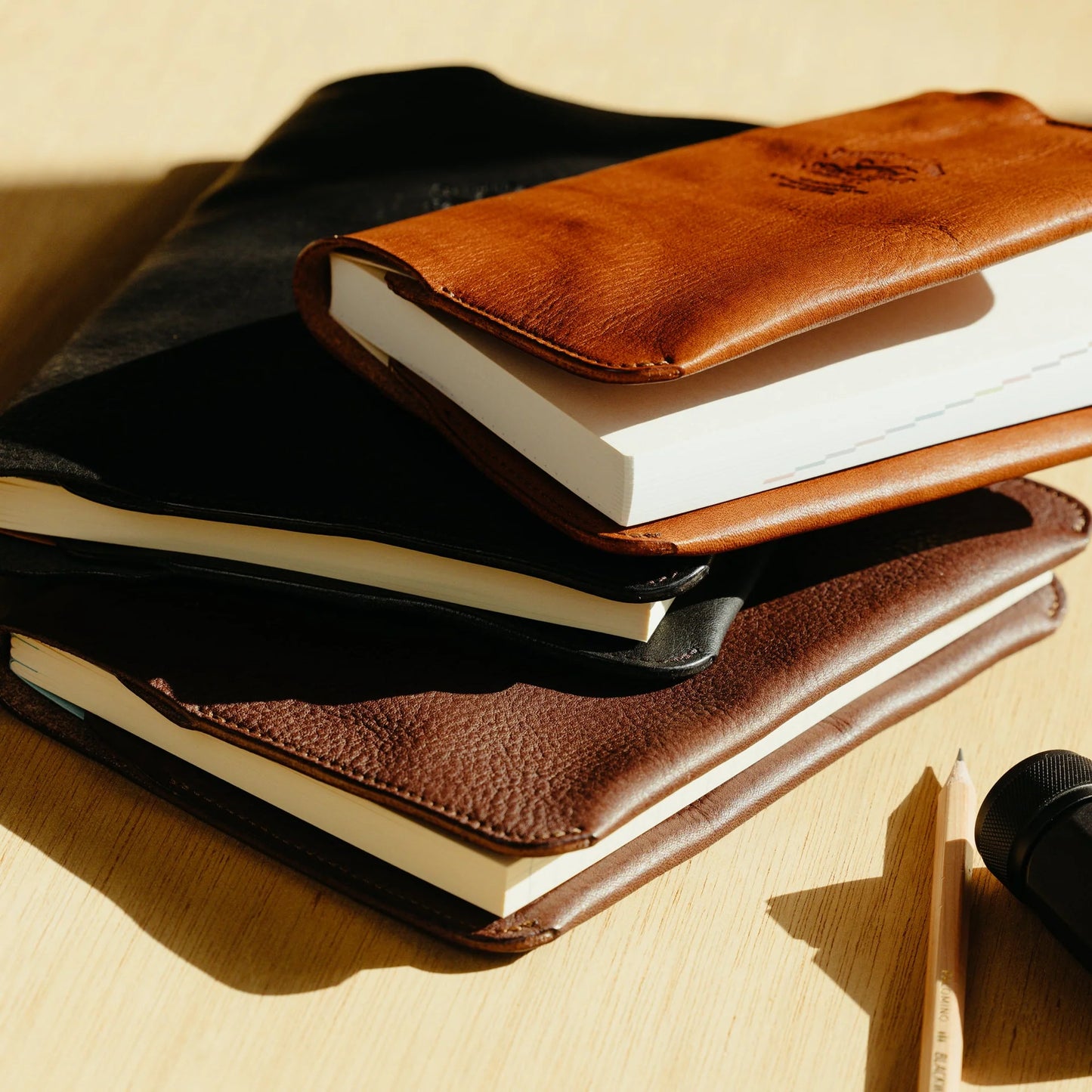 The Superior Labor A5 Oil Leather Notebook Cover - Light Brown