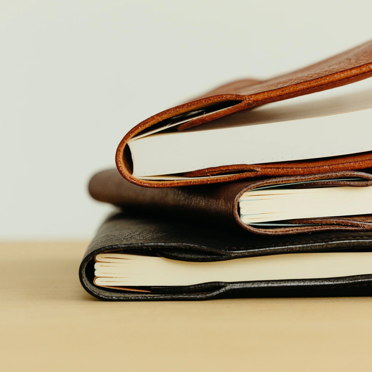 The Superior Labor A5 Oil Leather Notebook Cover - Light Brown