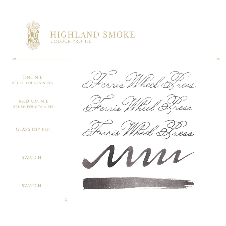 Ferris Wheel Press (38ml) Bottled Ink - Highland Smoke