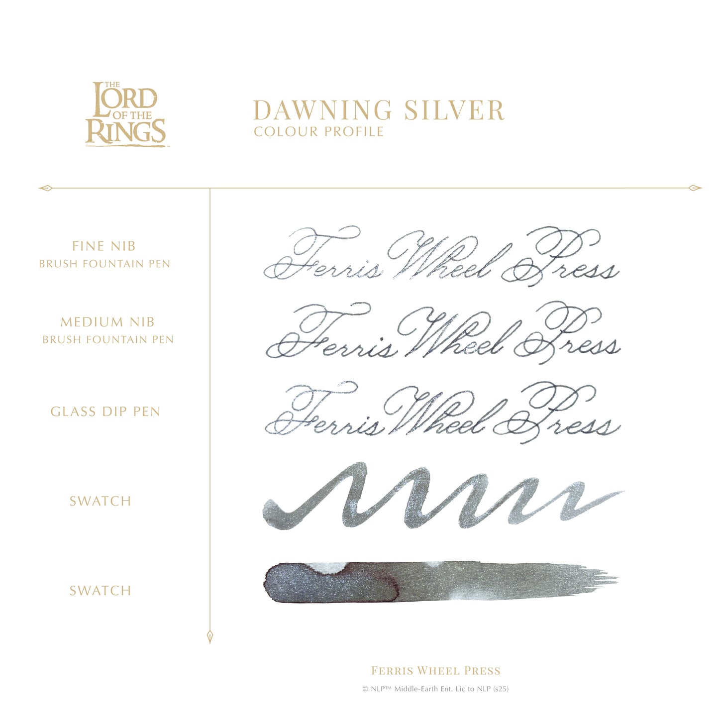 Ferris Wheel Press Lord of the Rings Dawning Silver (10ml) Bottled Ink