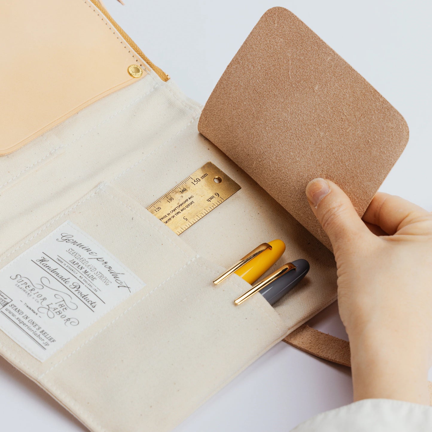 The Superior Labor Paraffin Canvas Pen Case - Brown