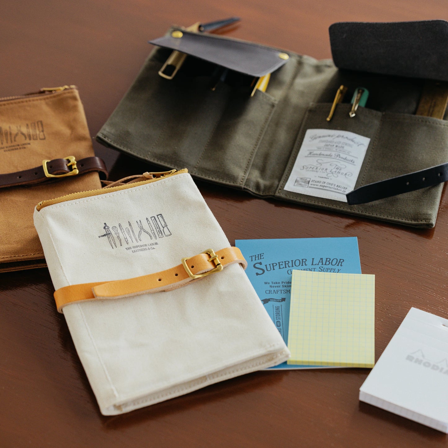 The Superior Labor Paraffin Canvas Pen Case - Brown
