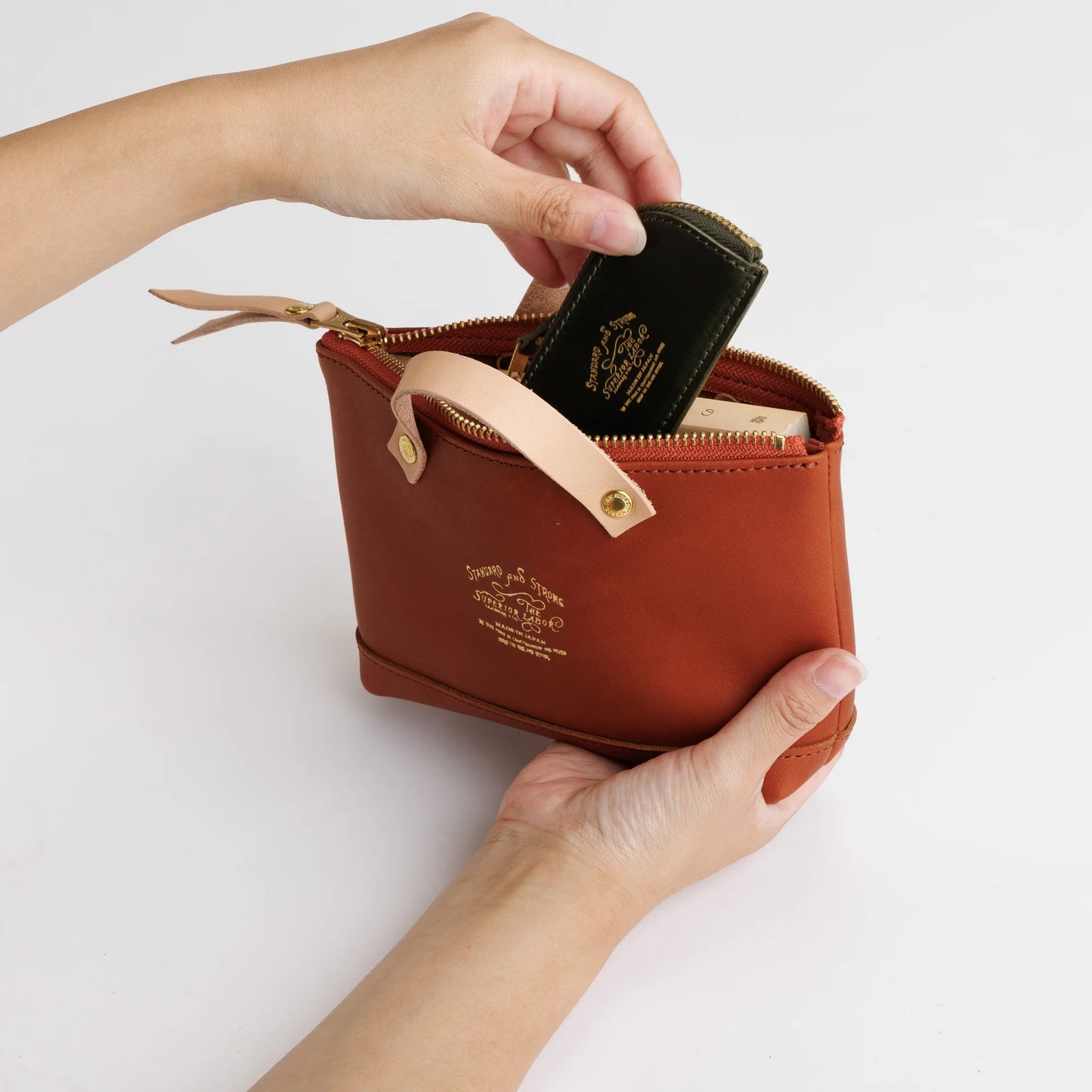 The Superior Labor All Leather Engineer Pouch - Brown Black