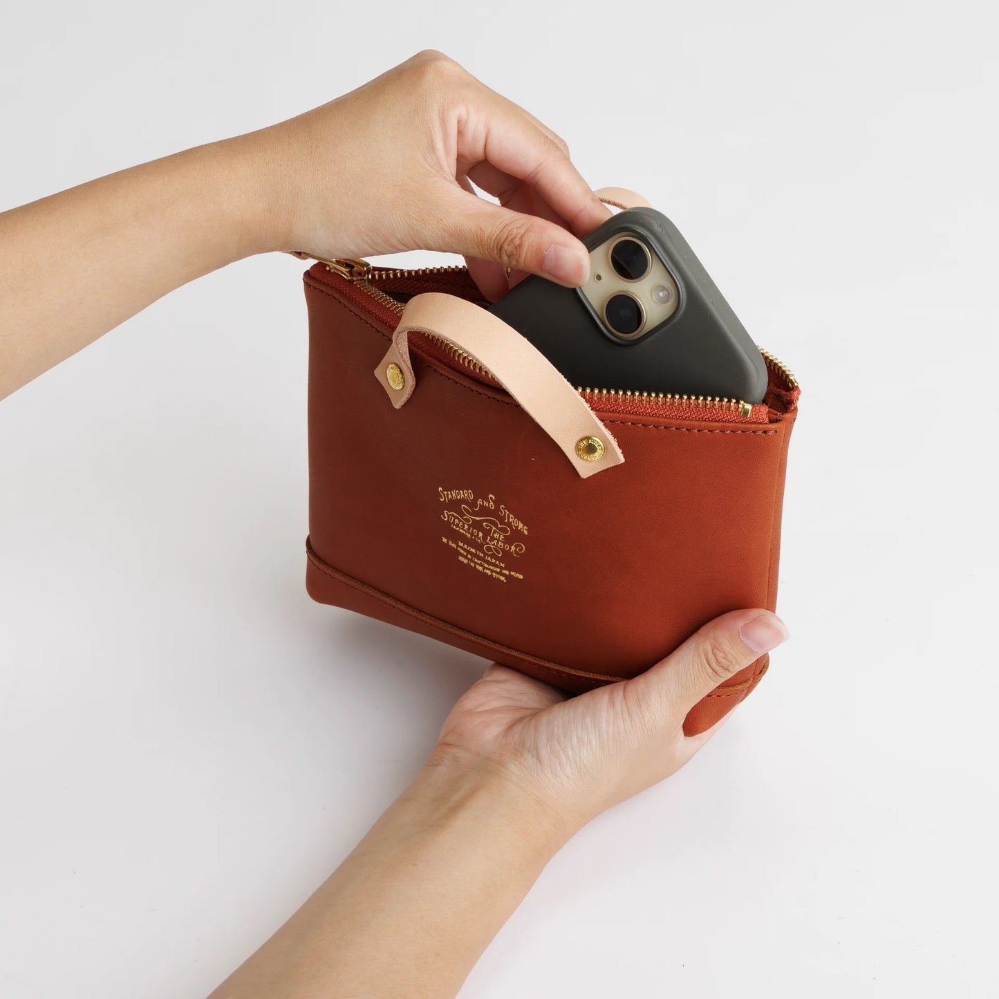 The Superior Labor All Leather Engineer Pouch - Brown Black