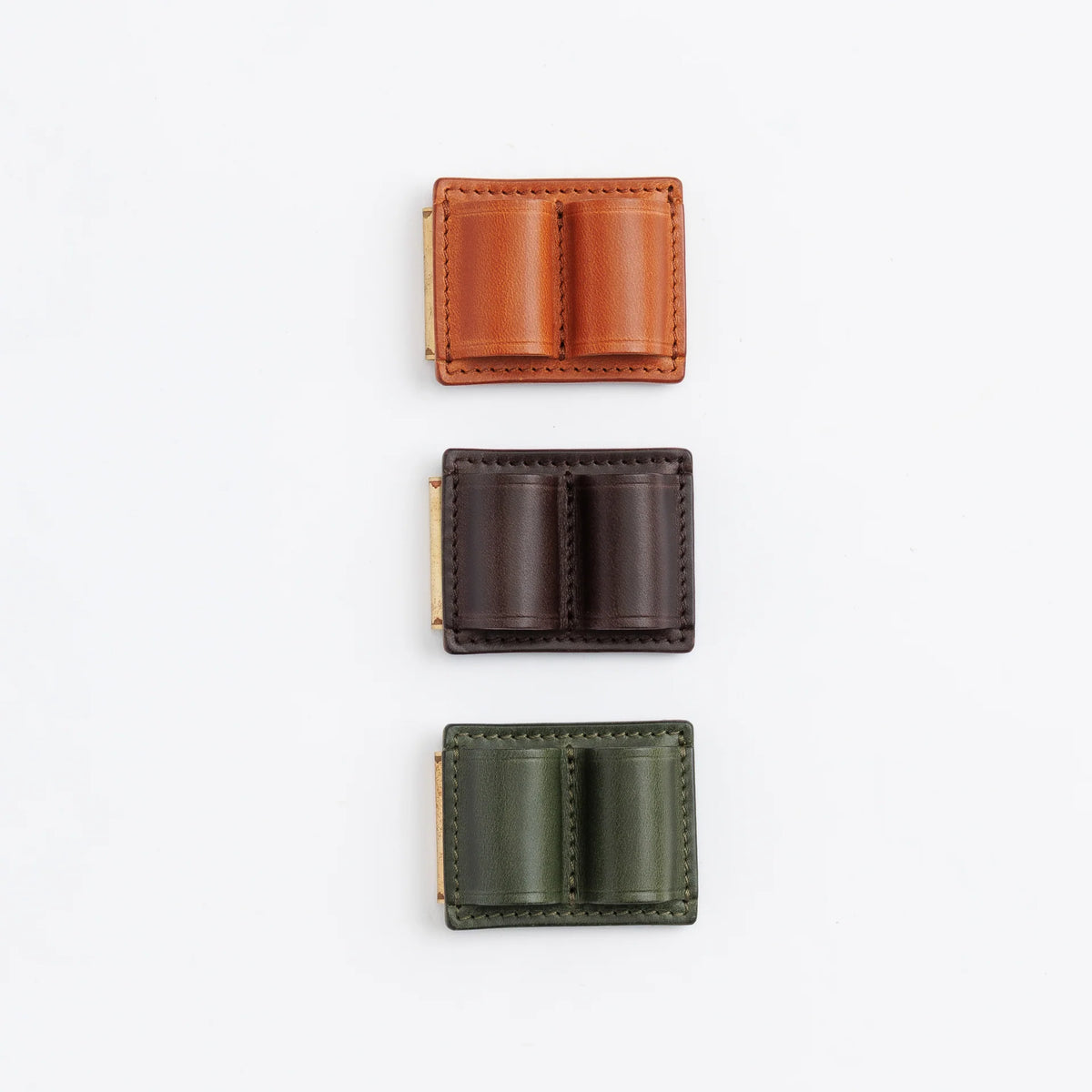 The Superior Labor Tochigi Pull-Up Leather Magnet Pen Clip - Olive