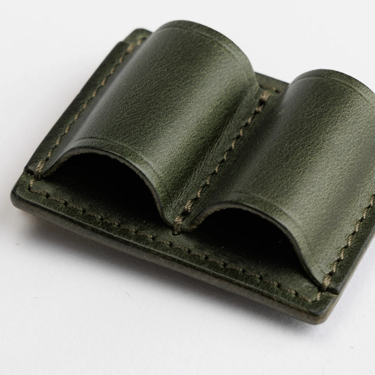 The Superior Labor Tochigi Pull-Up Leather Magnet Pen Clip - Olive
