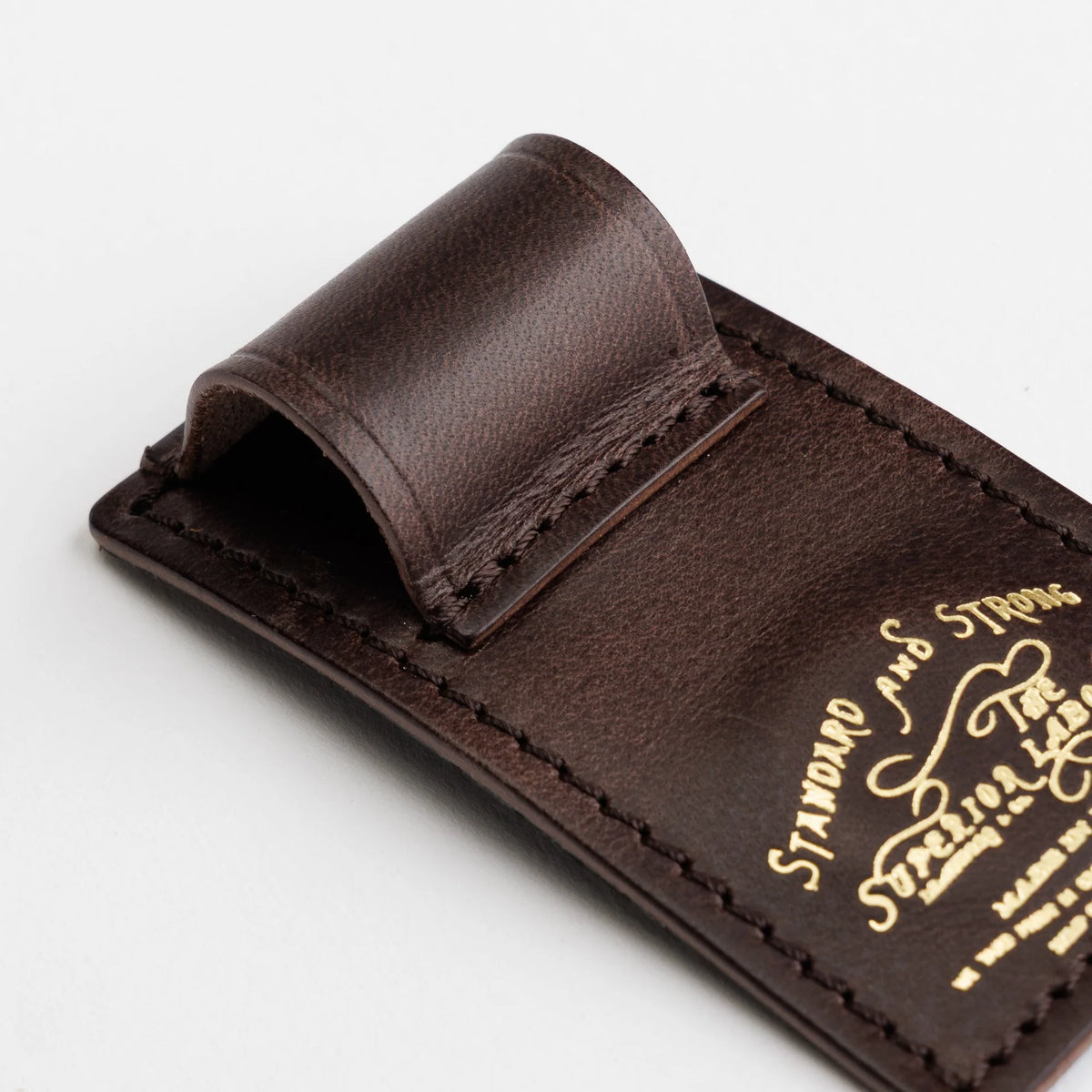 The Superior Labor Tochigi Pull-Up Leather Magnet Pen Clip - Olive