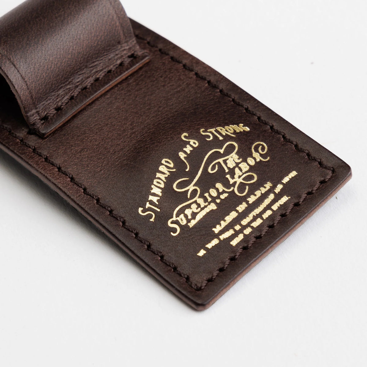 The Superior Labor Tochigi Pull-Up Leather Magnet Pen Clip - Olive