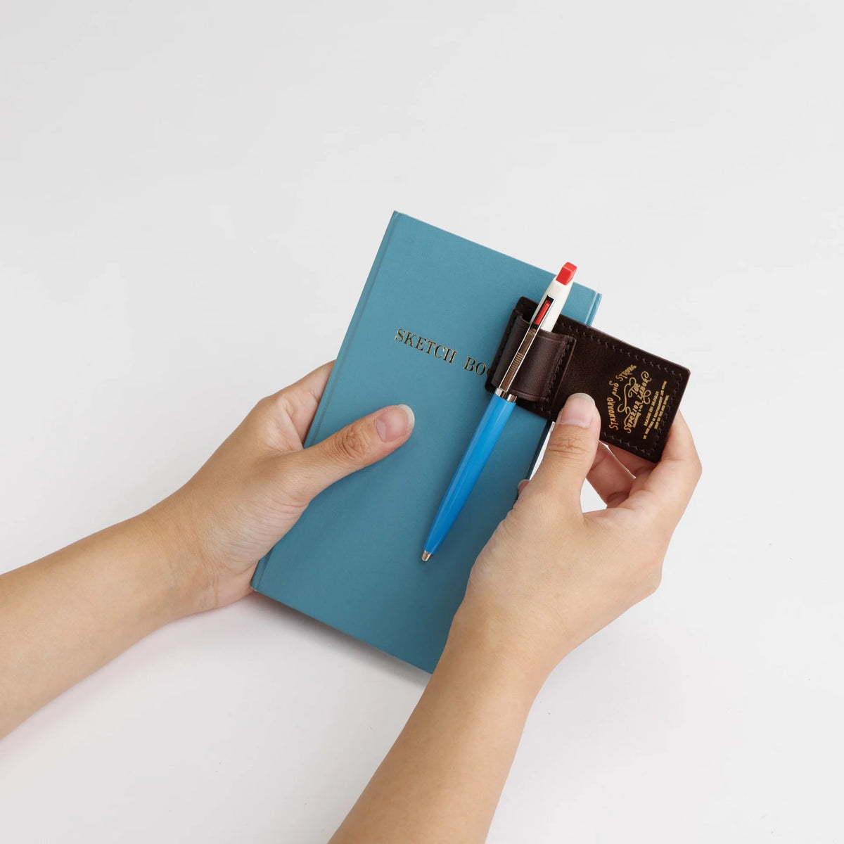 The Superior Labor Tochigi Pull-Up Leather Magnet Pen Clip - Cognac