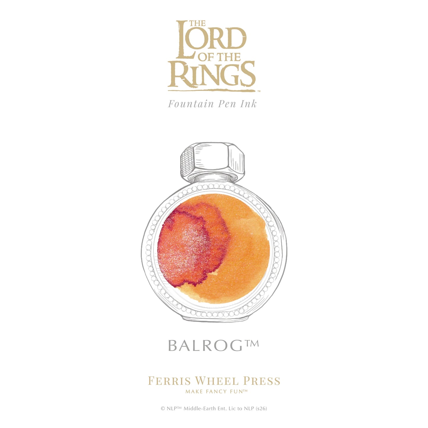 Ferris Wheel Press Lord of the Rings Balrog (38ml) Bottled Ink (25th Anniversary Edition)