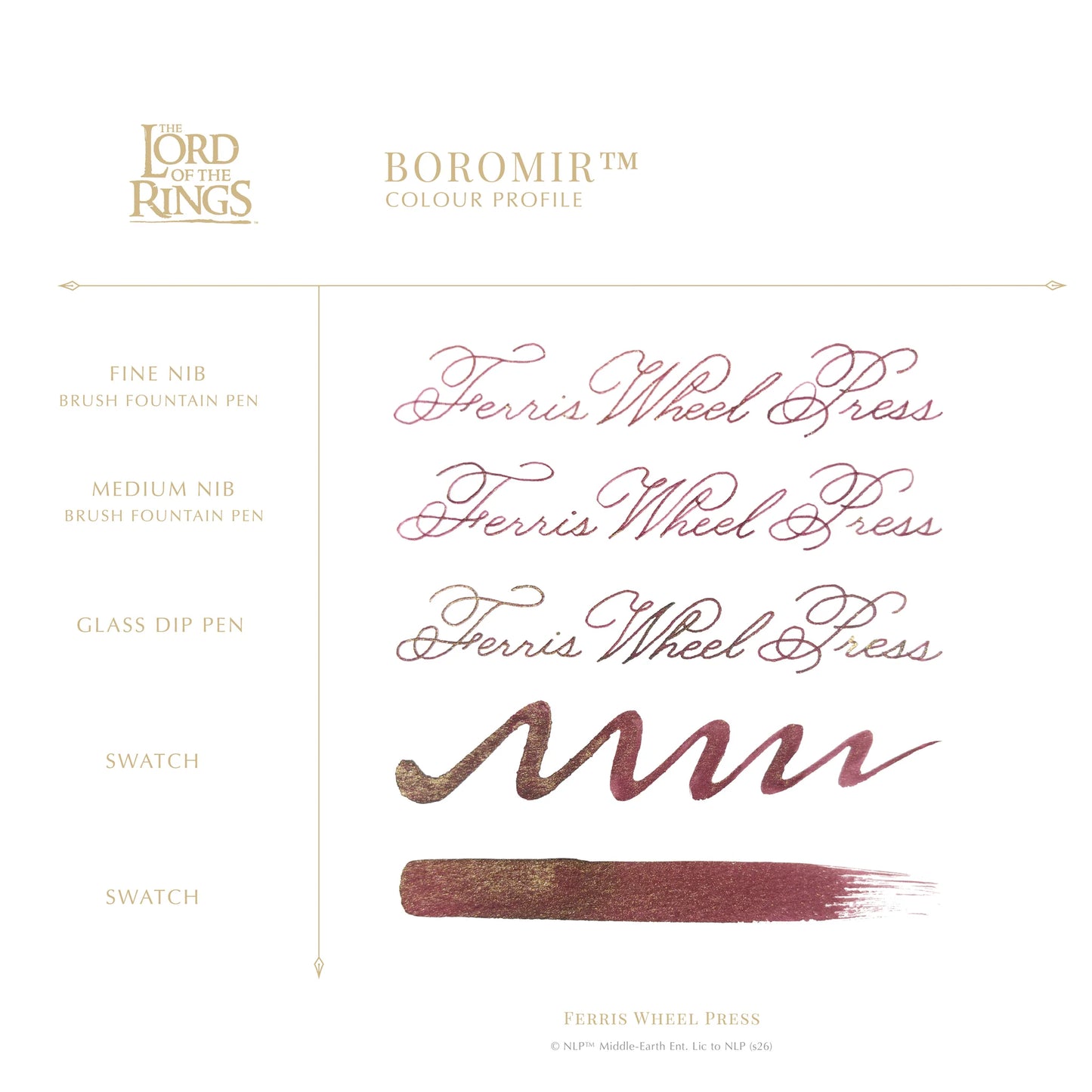 Ferris Wheel Press Lord of the Rings Boromir (38ml) Bottled Ink (25th Anniversary Edition)