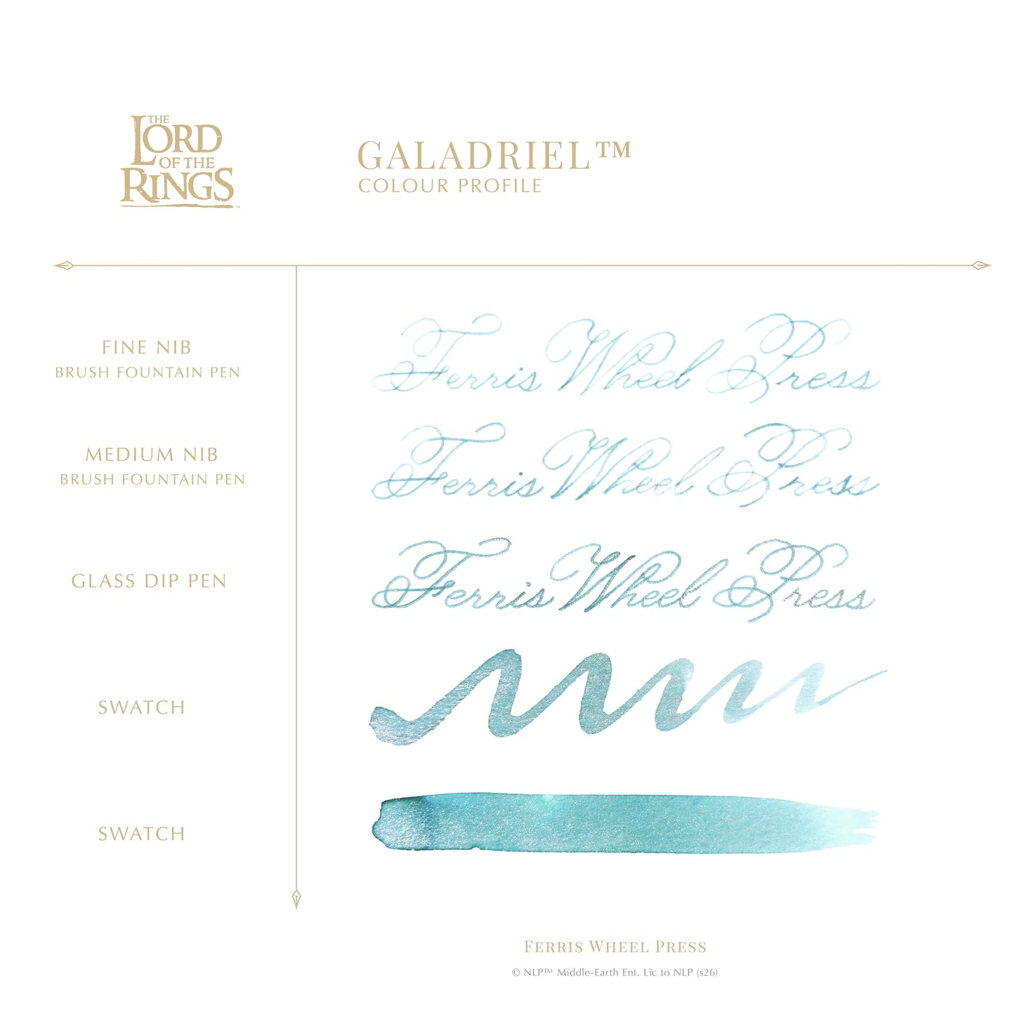 Ferris Wheel Press Lord of the Rings Galaderiel (38ml) Bottled Ink (25th Anniversary Edition)